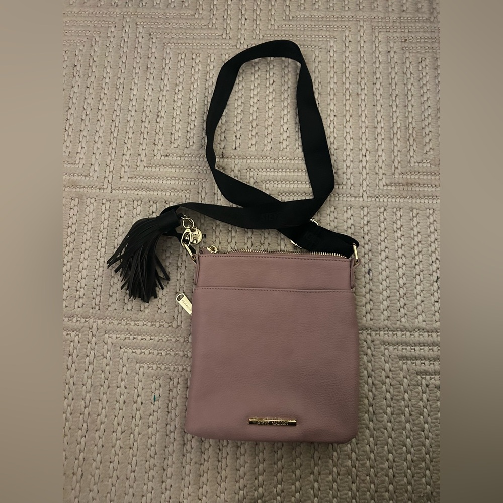 Steve Madden Womenโs Pink & Black Grunge Punk Rocker Crossbody Bag - NWOT